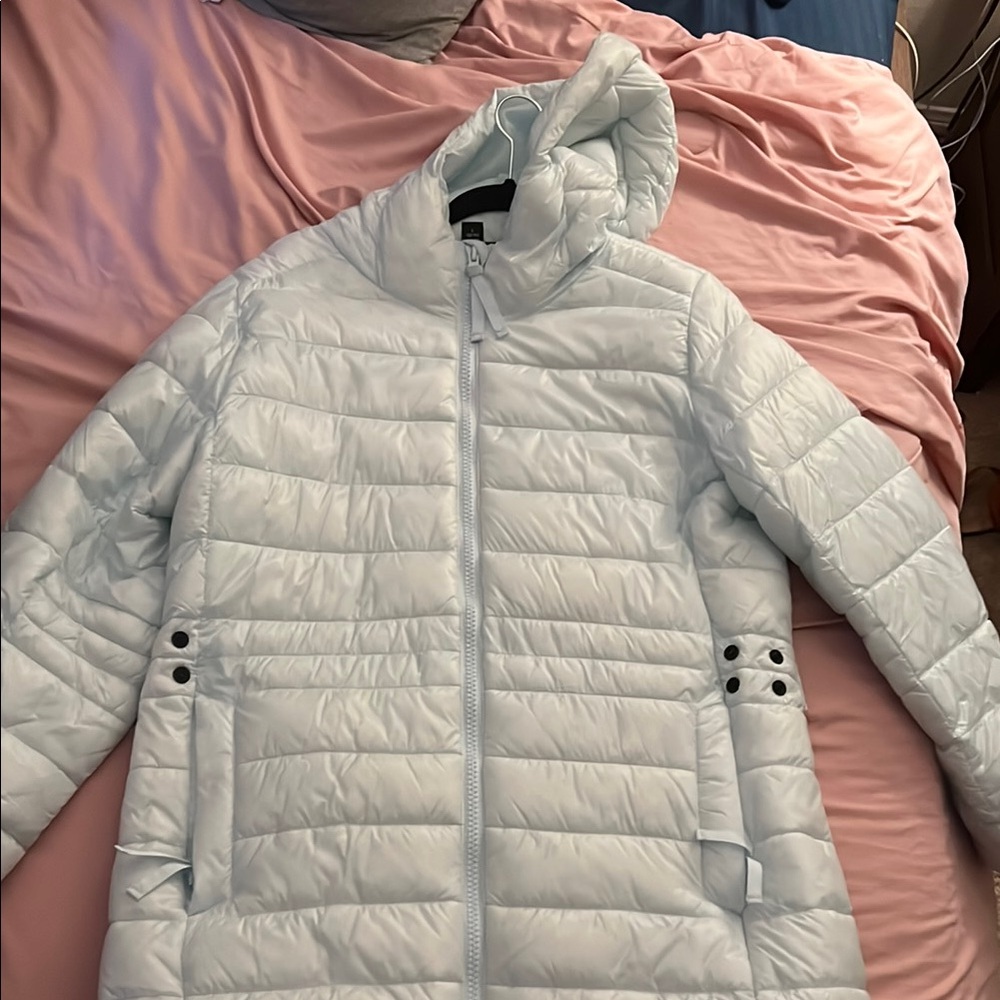 Swiss Tech White Puffer Jacket Quilted Insulation Stand-Up Collar - Picture 1 of 1